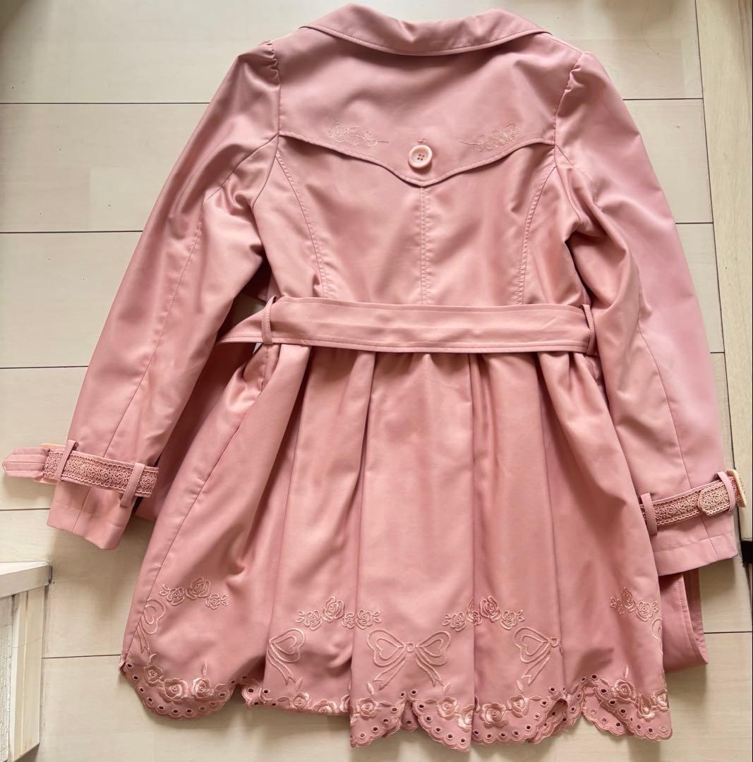 LIZLISA リズリサ　ピンク　トレンチコート 春　レース　刺繍