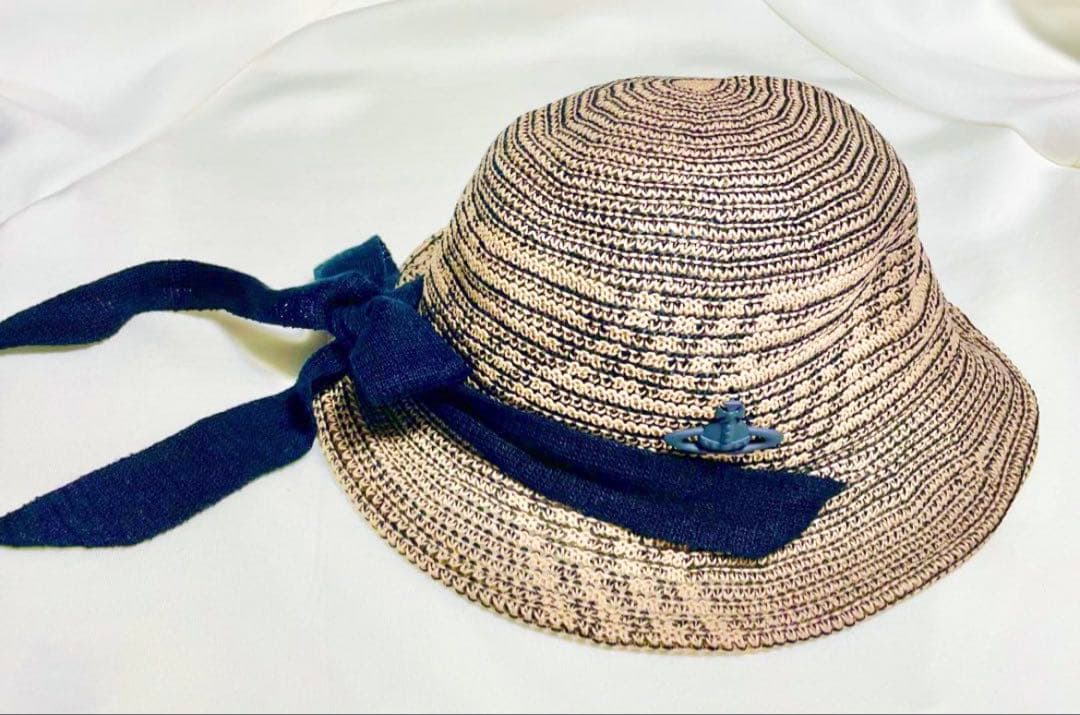 《新品》ヴィヴィアンウエストウッド　リネンサーモジャカード　リボンハット