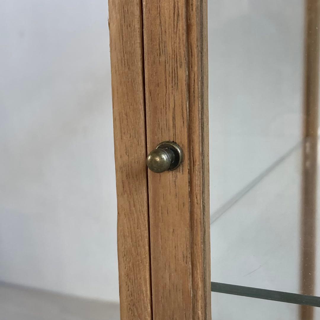 古い木製 ガラスケース 2段 ショーケース 展示ケース 店舗什器 食器棚