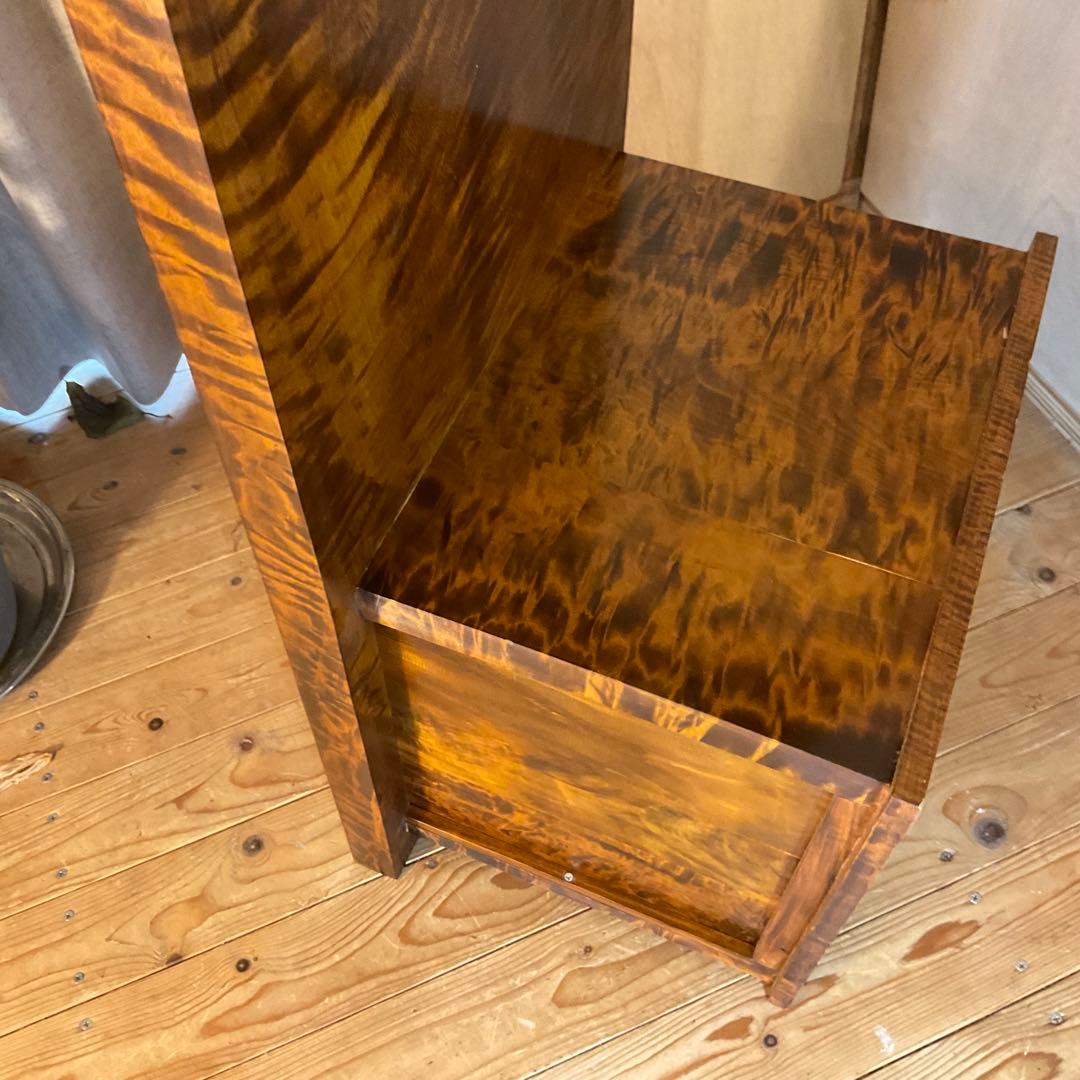 レア！無垢材 虎杢 縮み杢 高級家具 23kg 一枚板 座机 文机 座敷机 座卓