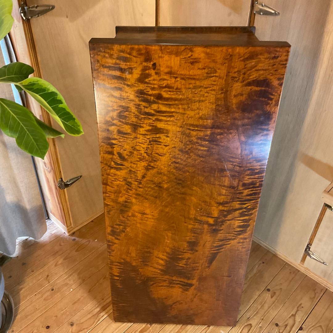 レア！無垢材 虎杢 縮み杢 高級家具 23kg 一枚板 座机 文机 座敷机 座卓