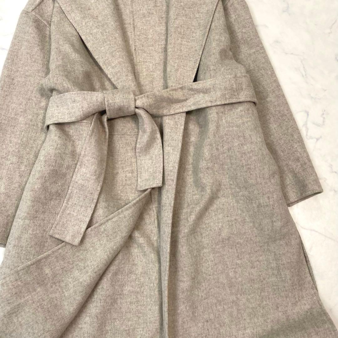 ROPEロペ 近年モデル ウールリバーフーデットガウンコートロング ベージュ36