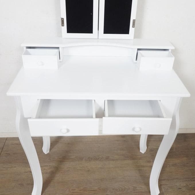 【新品】三面鏡ドレッサー スツール付き　アンティーク 調 猫脚 アウトレット