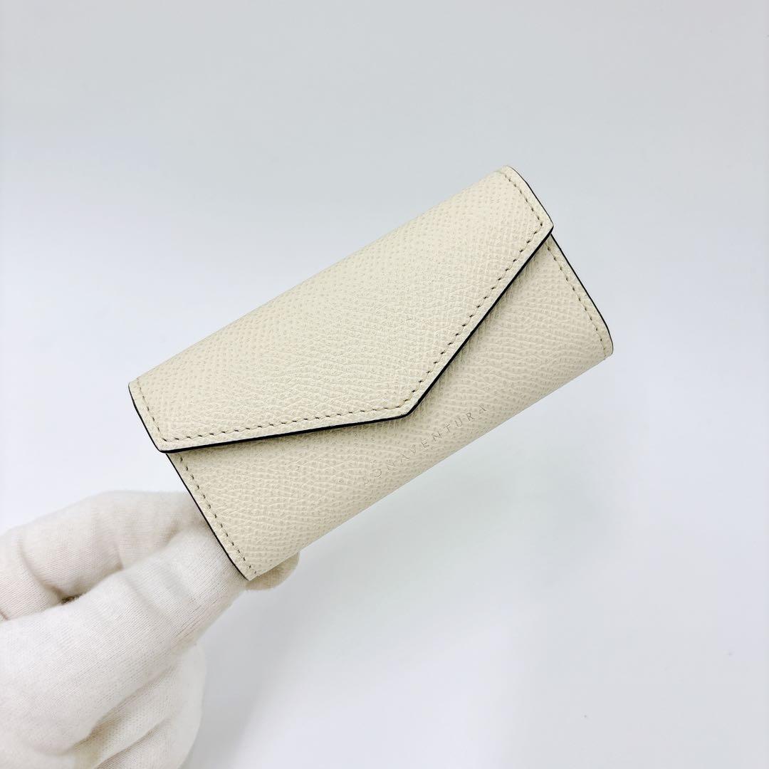 極美品 ＊ ボナベンチュラ レザー 4連キーケース＋キーリング アイボリー