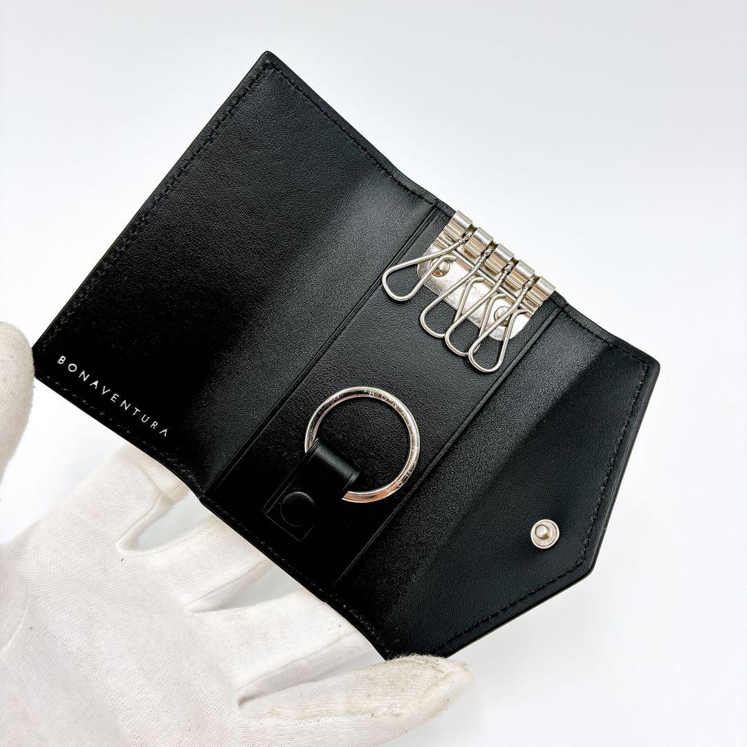 極美品 ＊ ボナベンチュラ レザー 4連キーケース＋キーリング アイボリー