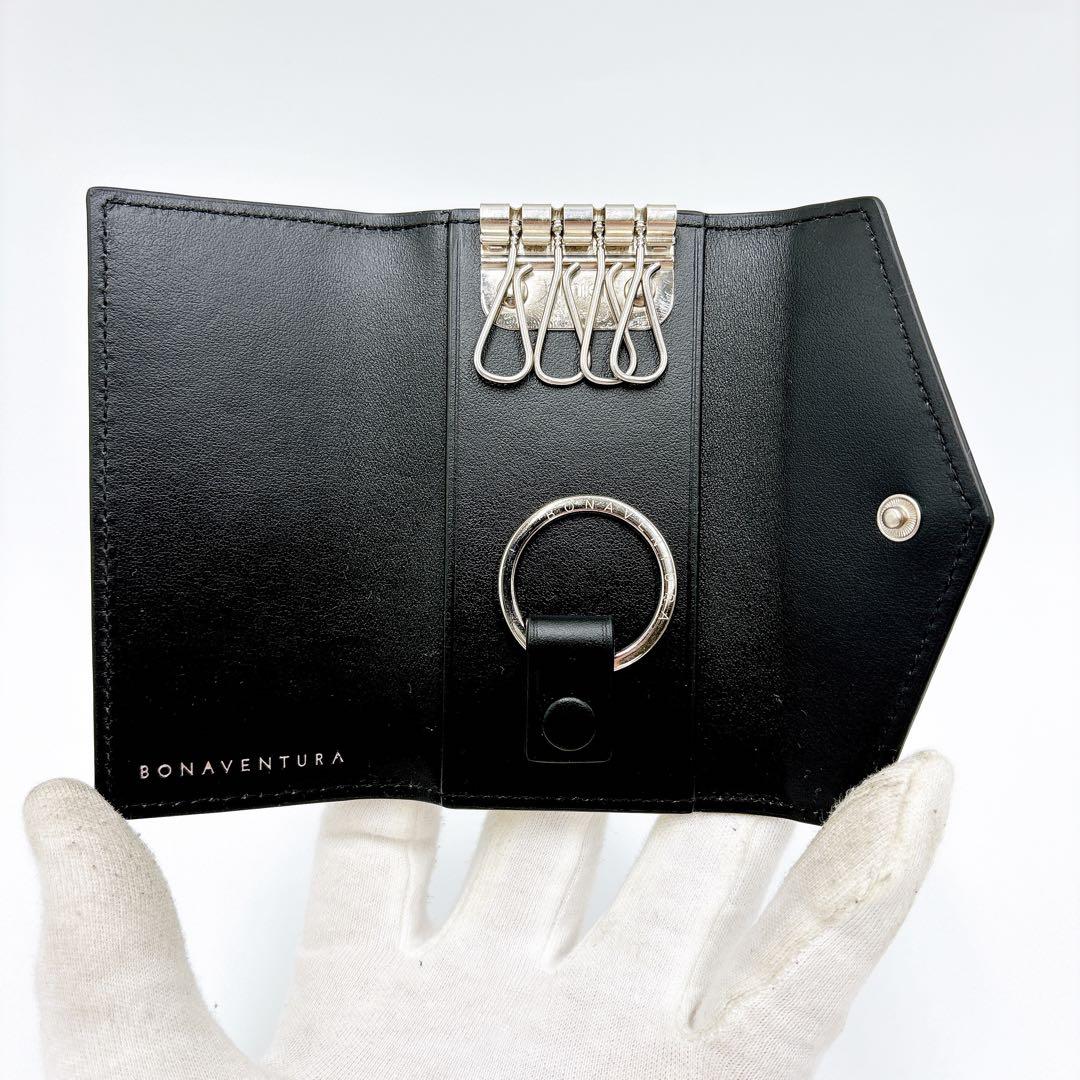 極美品 ＊ ボナベンチュラ レザー 4連キーケース＋キーリング アイボリー