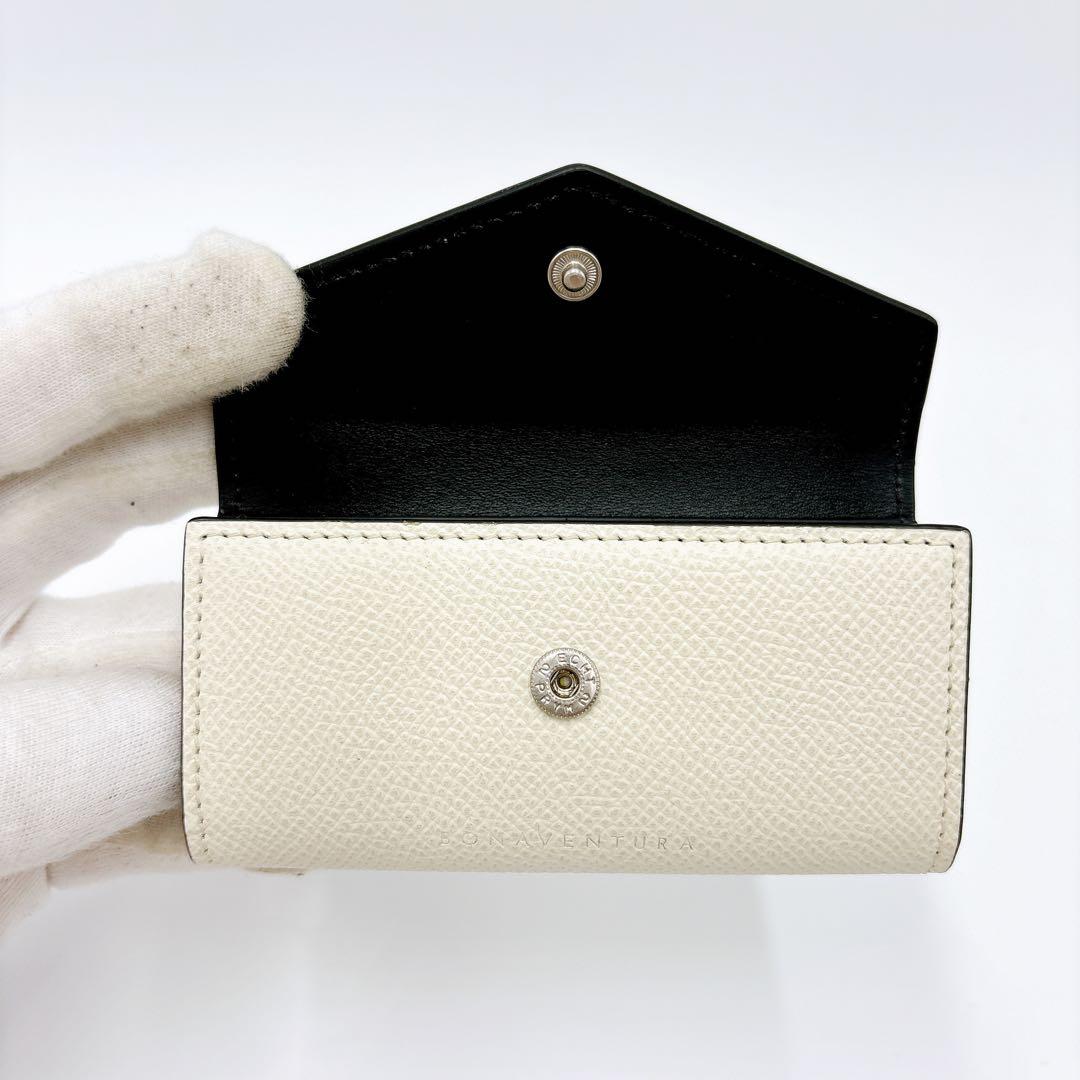 極美品 ＊ ボナベンチュラ レザー 4連キーケース＋キーリング アイボリー