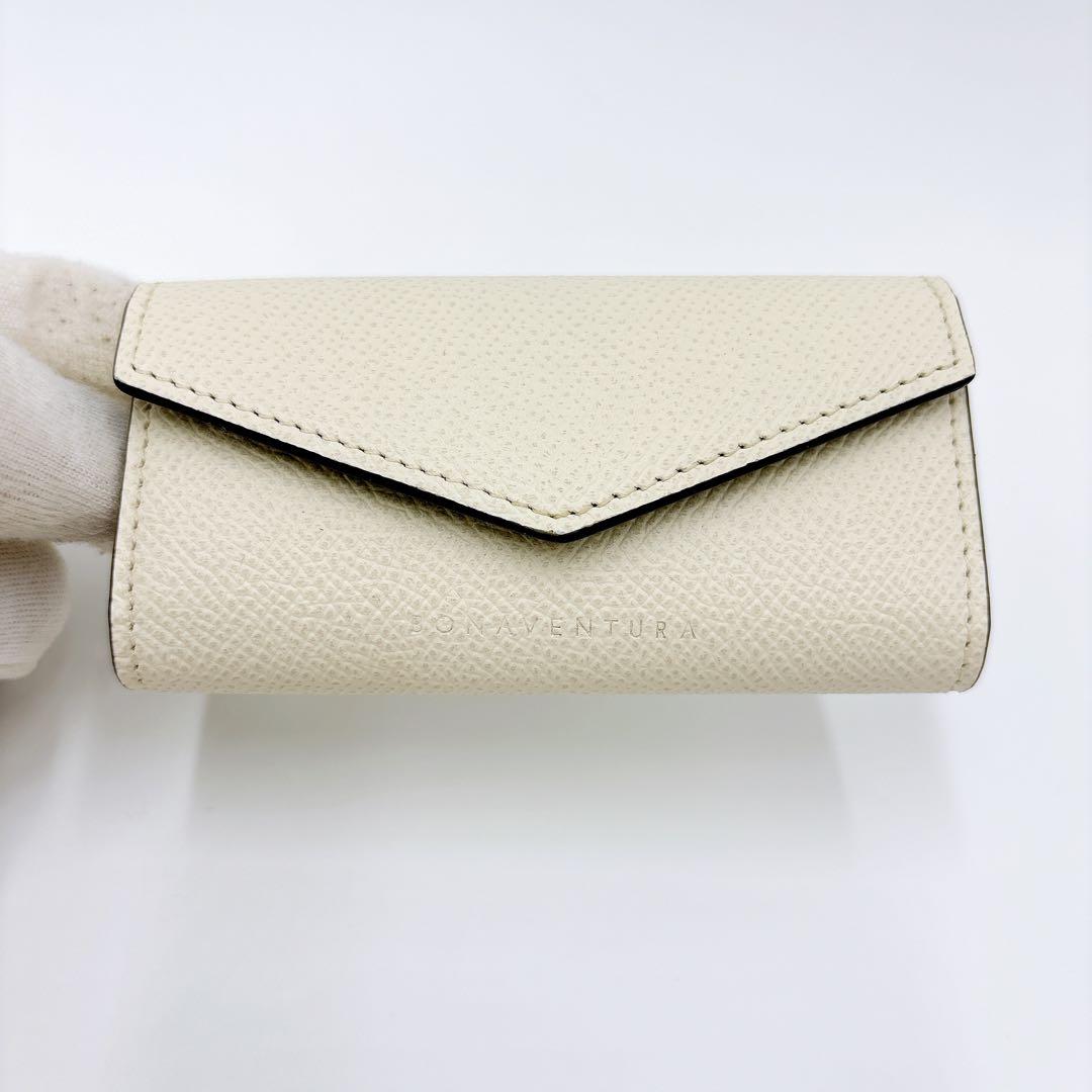 極美品 ＊ ボナベンチュラ レザー 4連キーケース＋キーリング アイボリー