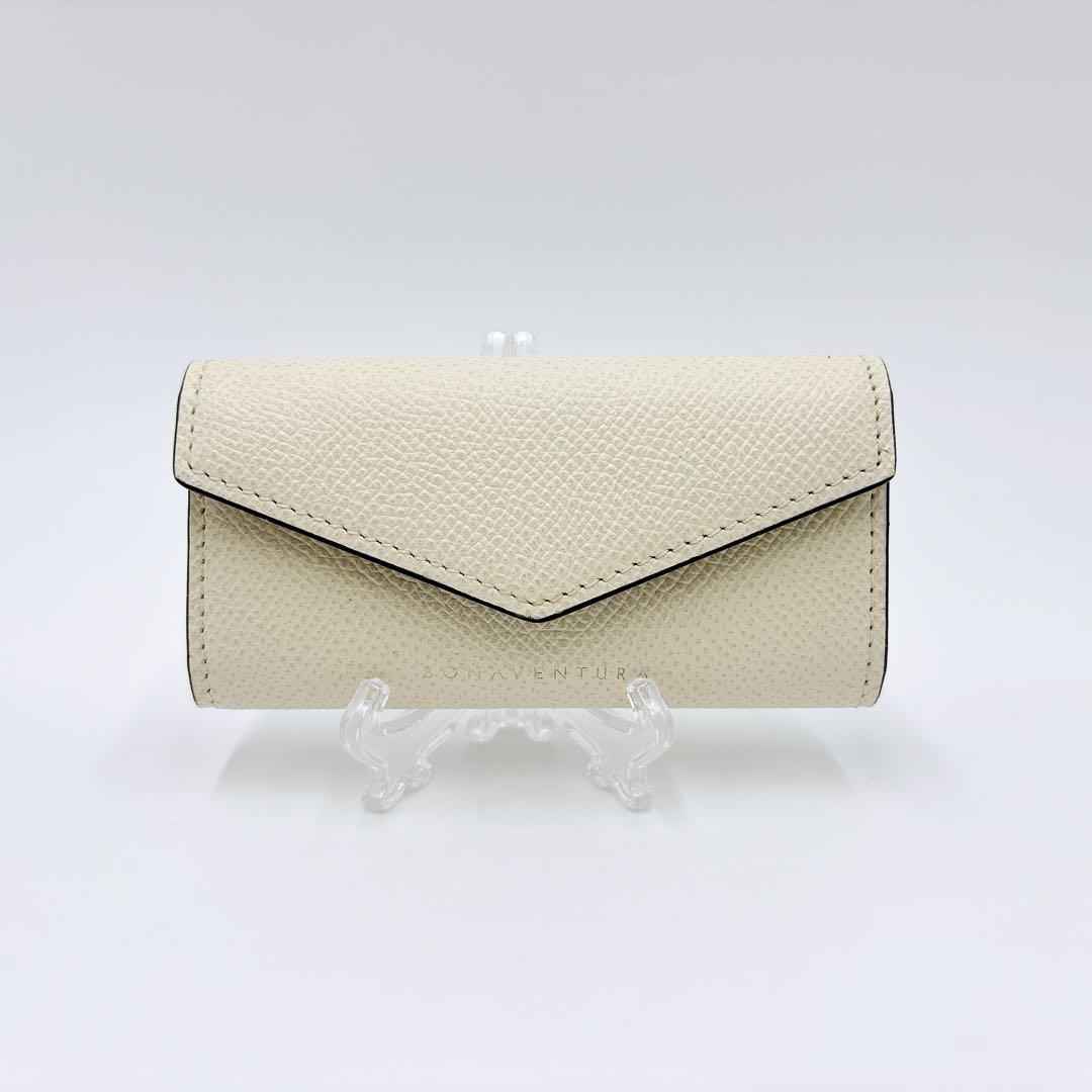 極美品 ＊ ボナベンチュラ レザー 4連キーケース＋キーリング アイボリー