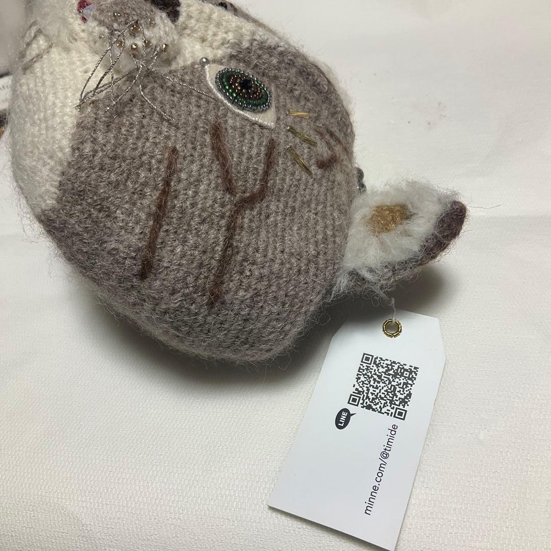 TIMIDE ネコ　ポーチ　猫　　ハンドメイド　がま口　チャトラ