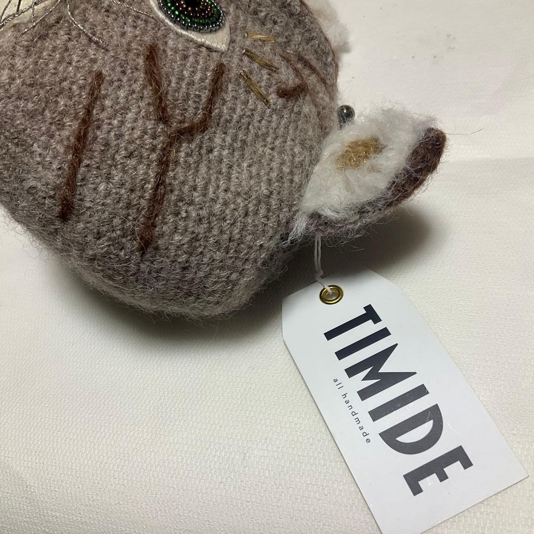 TIMIDE ネコ　ポーチ　猫　　ハンドメイド　がま口　チャトラ