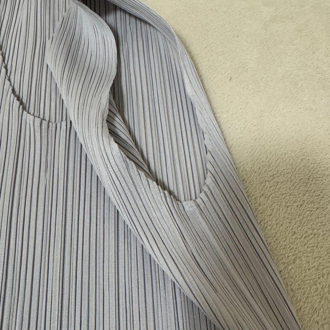 極美品✨PLEATS PLEASE プリーツ　変形　チュニック　ライトグレー