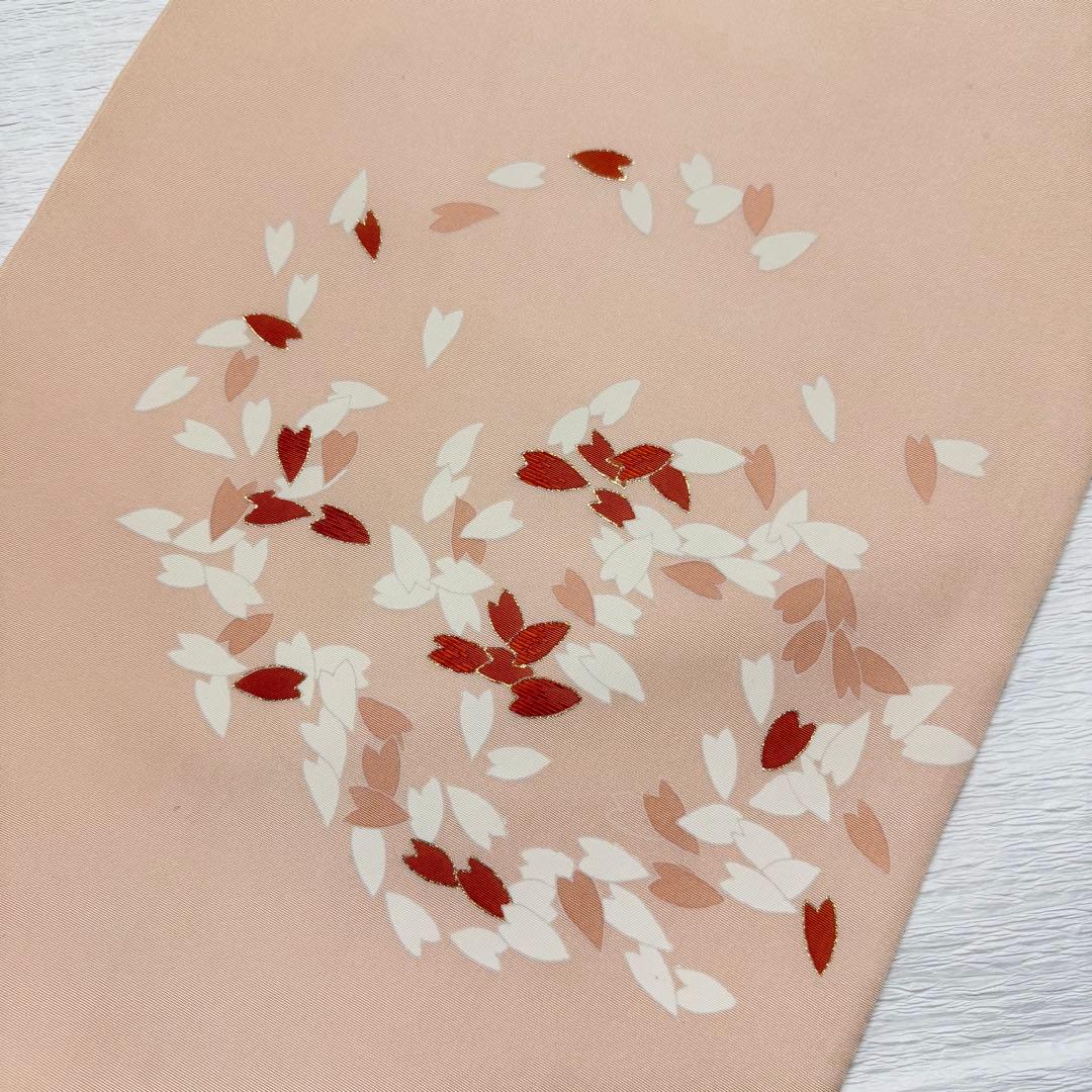 m148 桜の花びら 塩瀬 名古屋帯 正絹