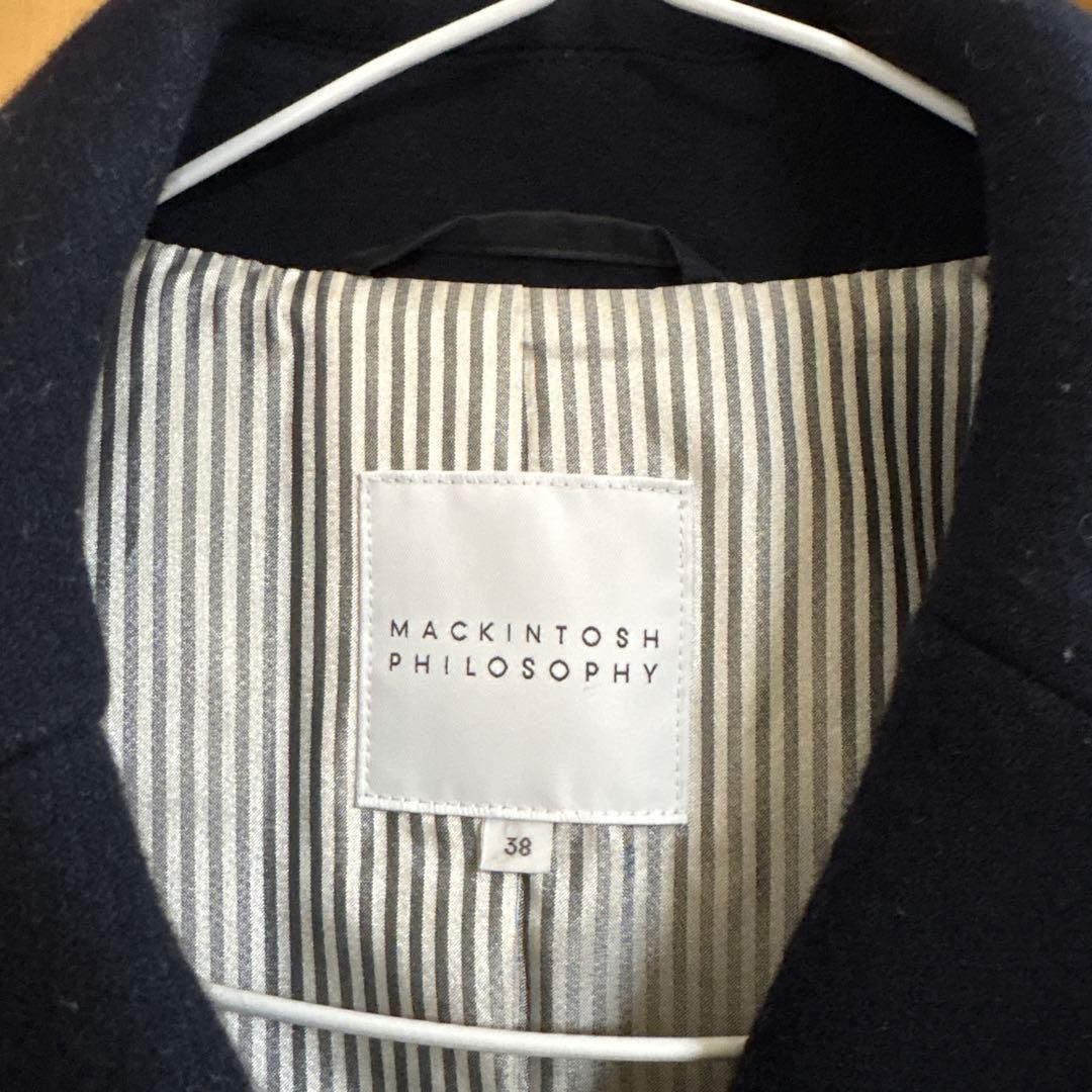 マッキントッシュ 38 ウール ネイビー ダブルブレストピーコート