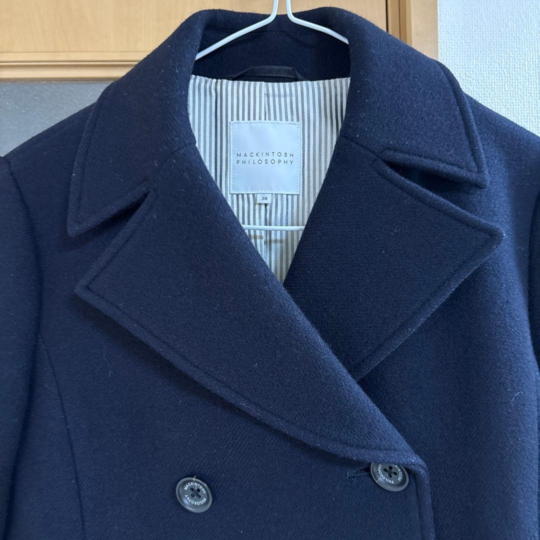 マッキントッシュ 38 ウール ネイビー ダブルブレストピーコート