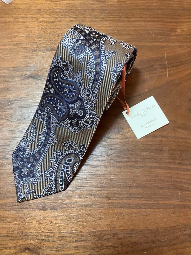 新品未使用品⭐︎Holliday & Brown ペイズリー ネクタイ　ベージュ