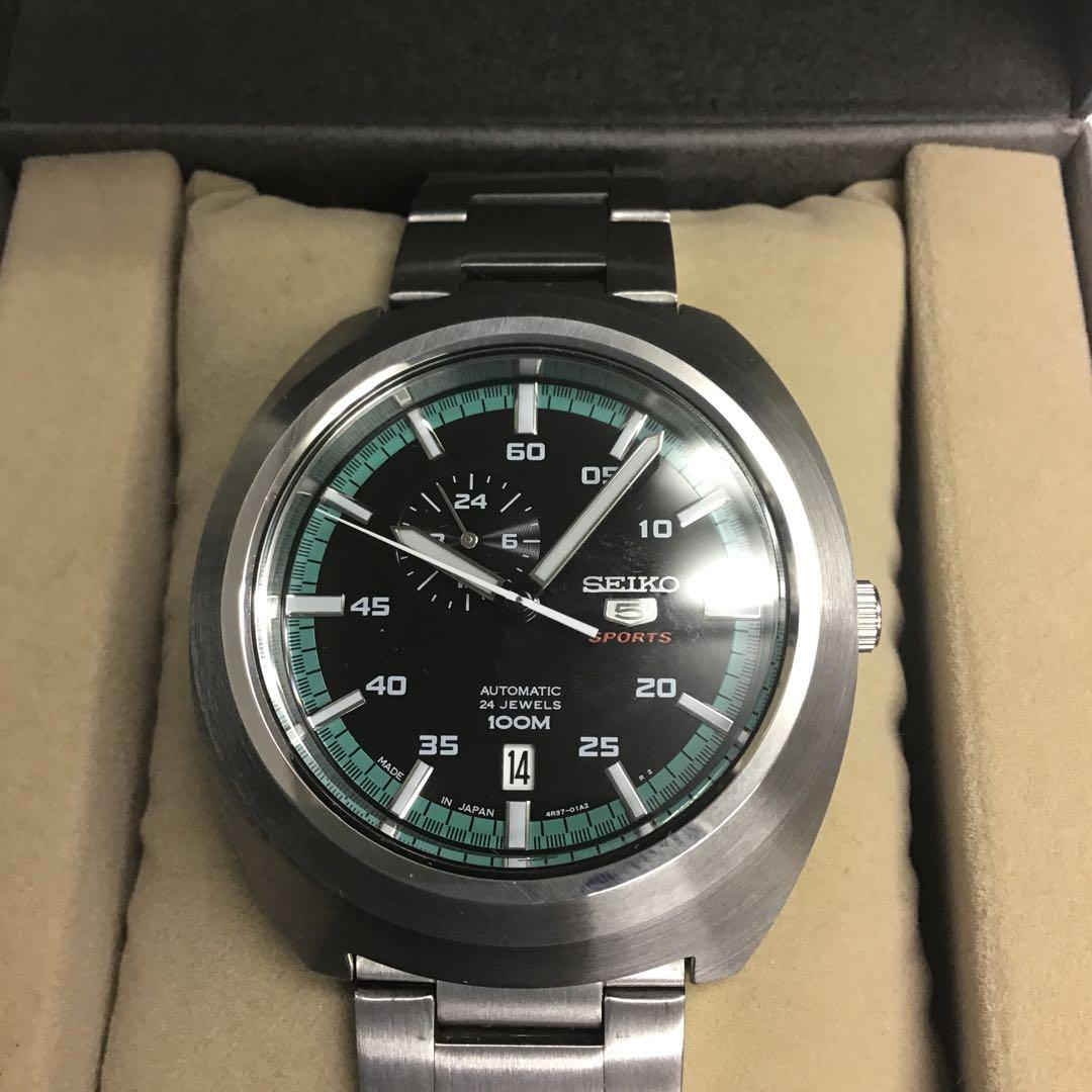 ❣️美品❣️SEIKOセイコー　自動巻/手巻 5スポーツ時計 シースルーバック24石