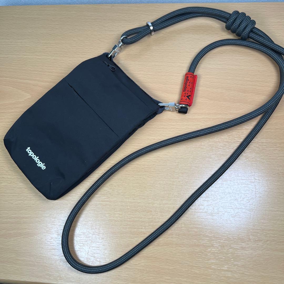 トポロジー　サコッシュ 8ミリロープストラップ　セット　黒