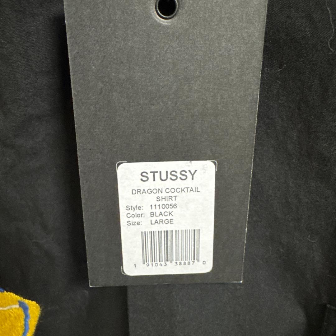 Stussy 黒 Lサイズ 刺繍シャツ　新品