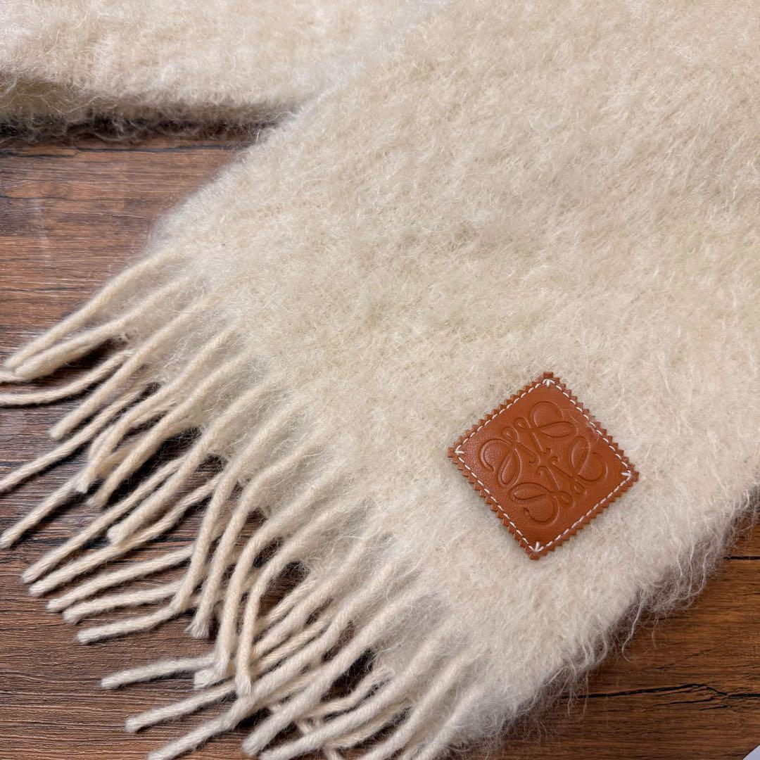 LOEWE ロエベ　スカーフ　モヘア&ウール　アイボリー
