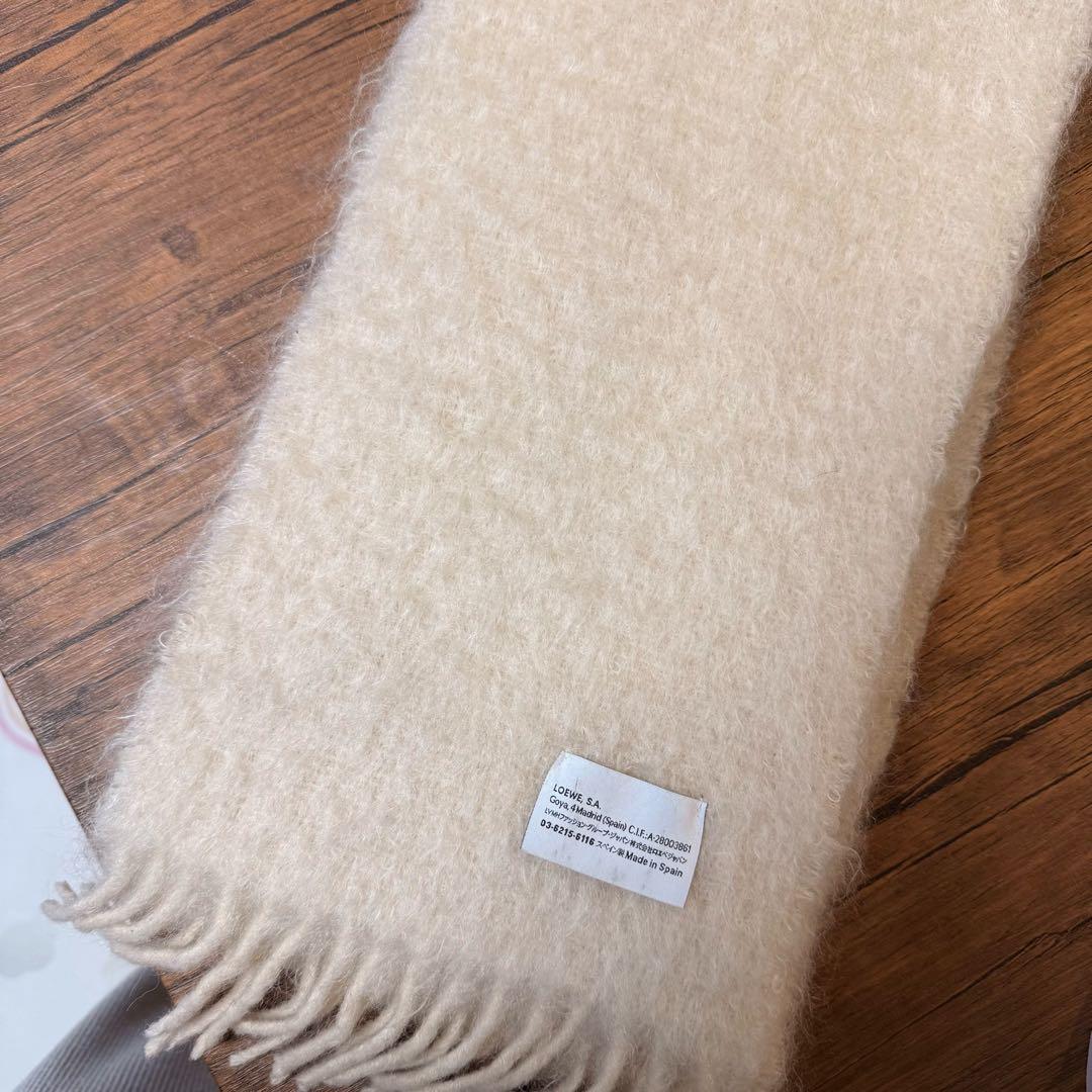 LOEWE ロエベ　スカーフ　モヘア&ウール　アイボリー
