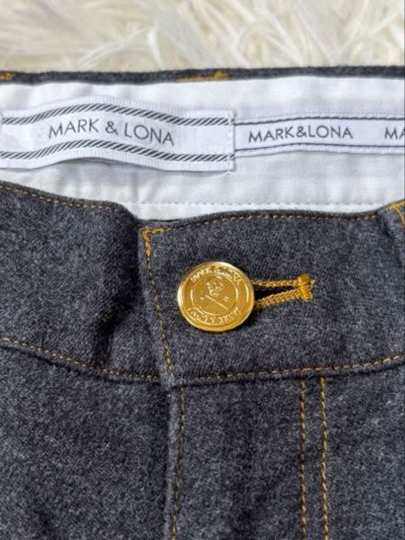 【MARK&LONA】ゴルフパンツ グローブ スカル グレー M 美品