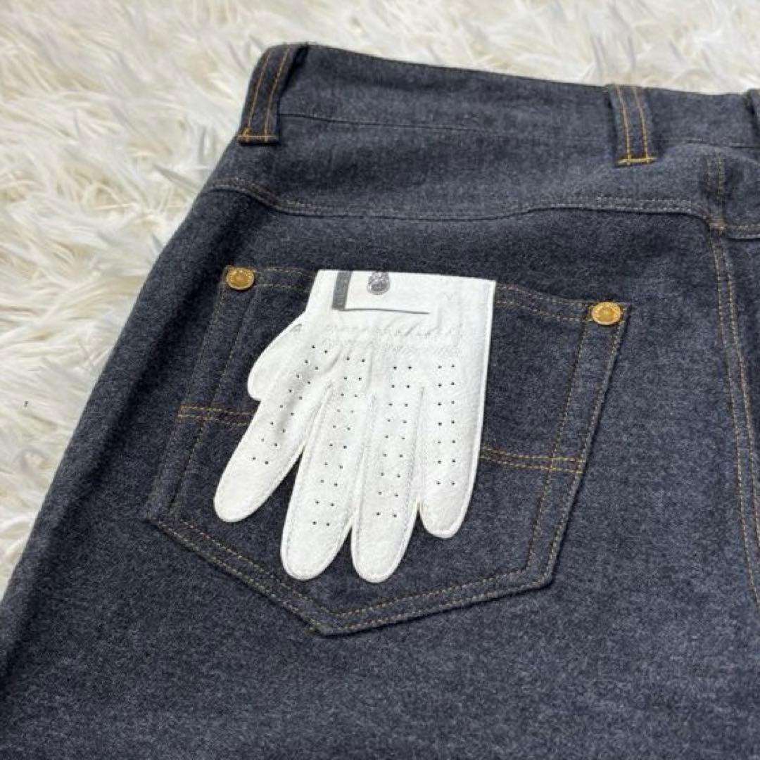 【MARK&LONA】ゴルフパンツ グローブ スカル グレー M 美品