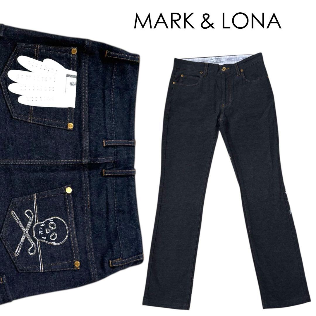 【MARK&LONA】ゴルフパンツ グローブ スカル グレー M 美品