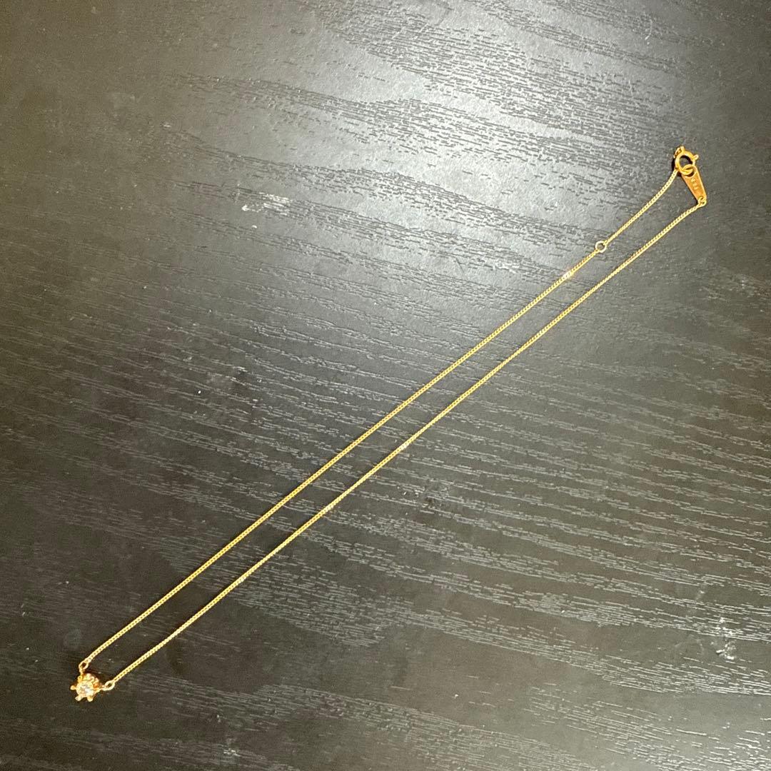 ジュエリーマキk18YG天然ダイヤモンド0.23ctネックレス ケース付き　美品