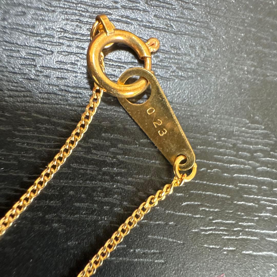 ジュエリーマキk18YG天然ダイヤモンド0.23ctネックレス ケース付き　美品