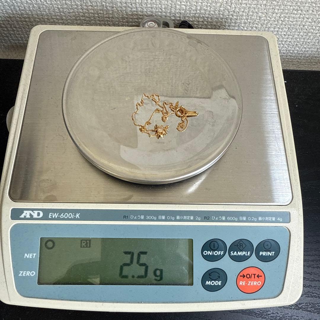 ジュエリーマキk18YG天然ダイヤモンド0.23ctネックレス ケース付き　美品