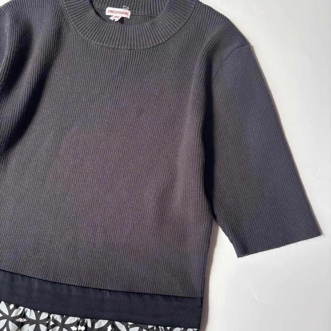 美品　完売　DRESSTERIOR オーバーラップサークルコンビワンピース 36