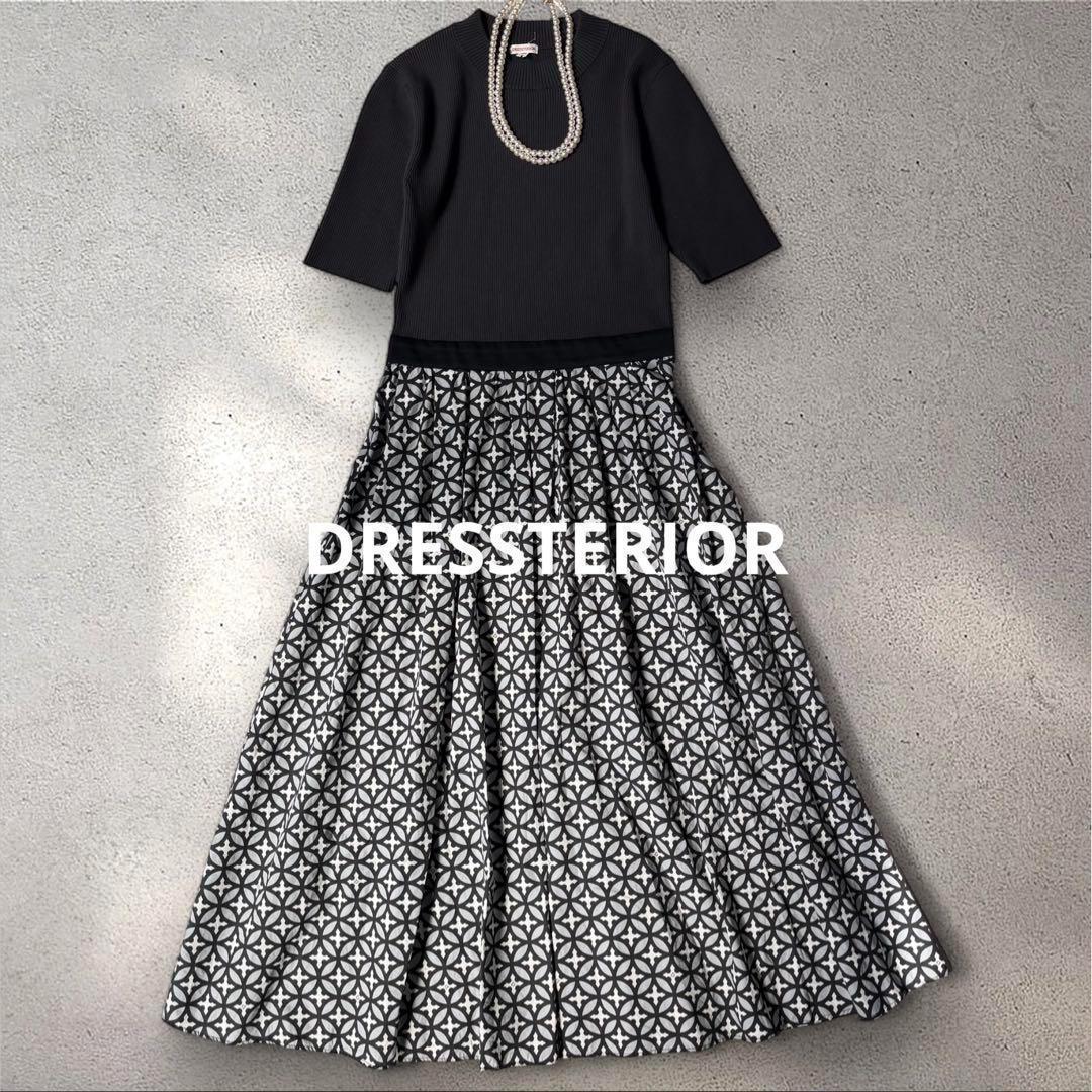 美品　完売　DRESSTERIOR オーバーラップサークルコンビワンピース 36