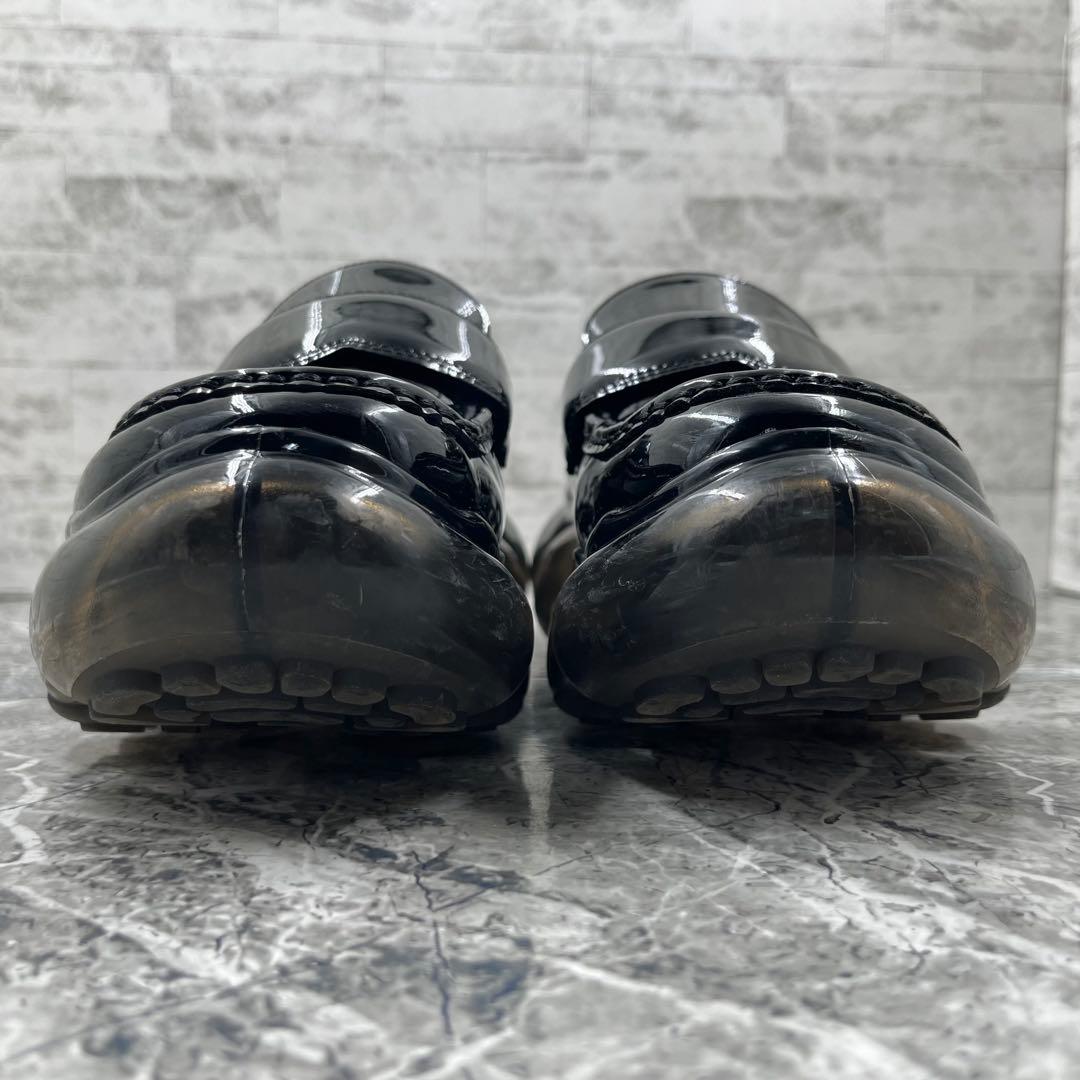 美品 グラウンズ ジュエリー ローファー 26 ブラック エナメルレザー 厚底