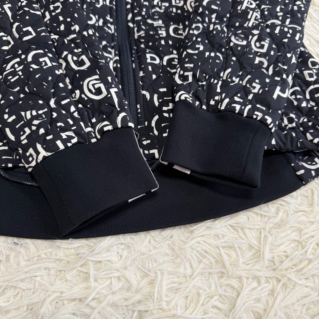 【PGG パーリーゲイツ】美品♡中綿ジャケット パーカー 総柄 ブラック 0