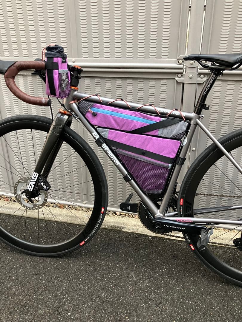 ハンドメイド　上下分割式フルフレームバッグ　X-PAC オリーブ　マルベリー