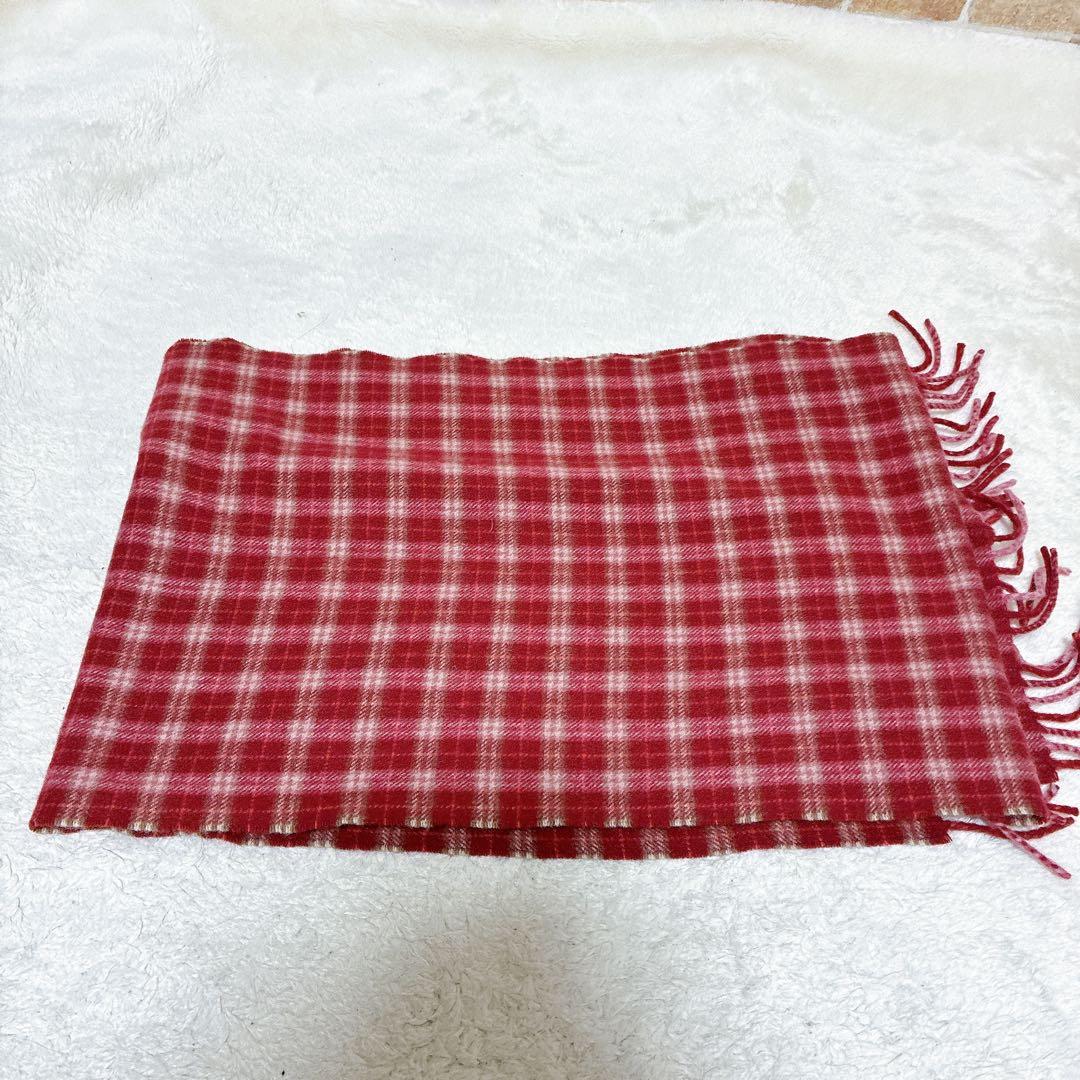 BURBERRY BLUE LABEL バーバリー　赤 チェック マフラー