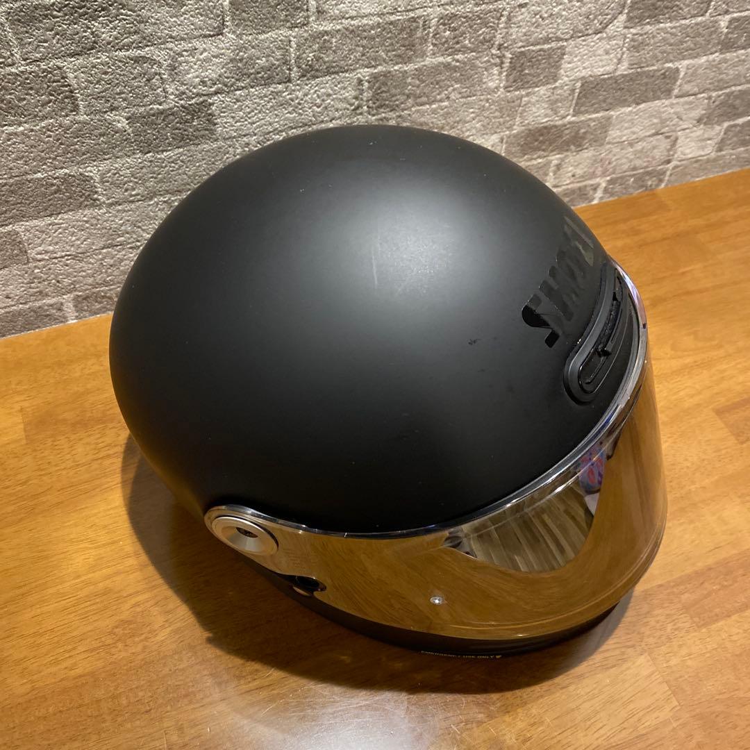 SHOEIGlamsterマットブラックMサイズ ミラーシールドピンロック付き