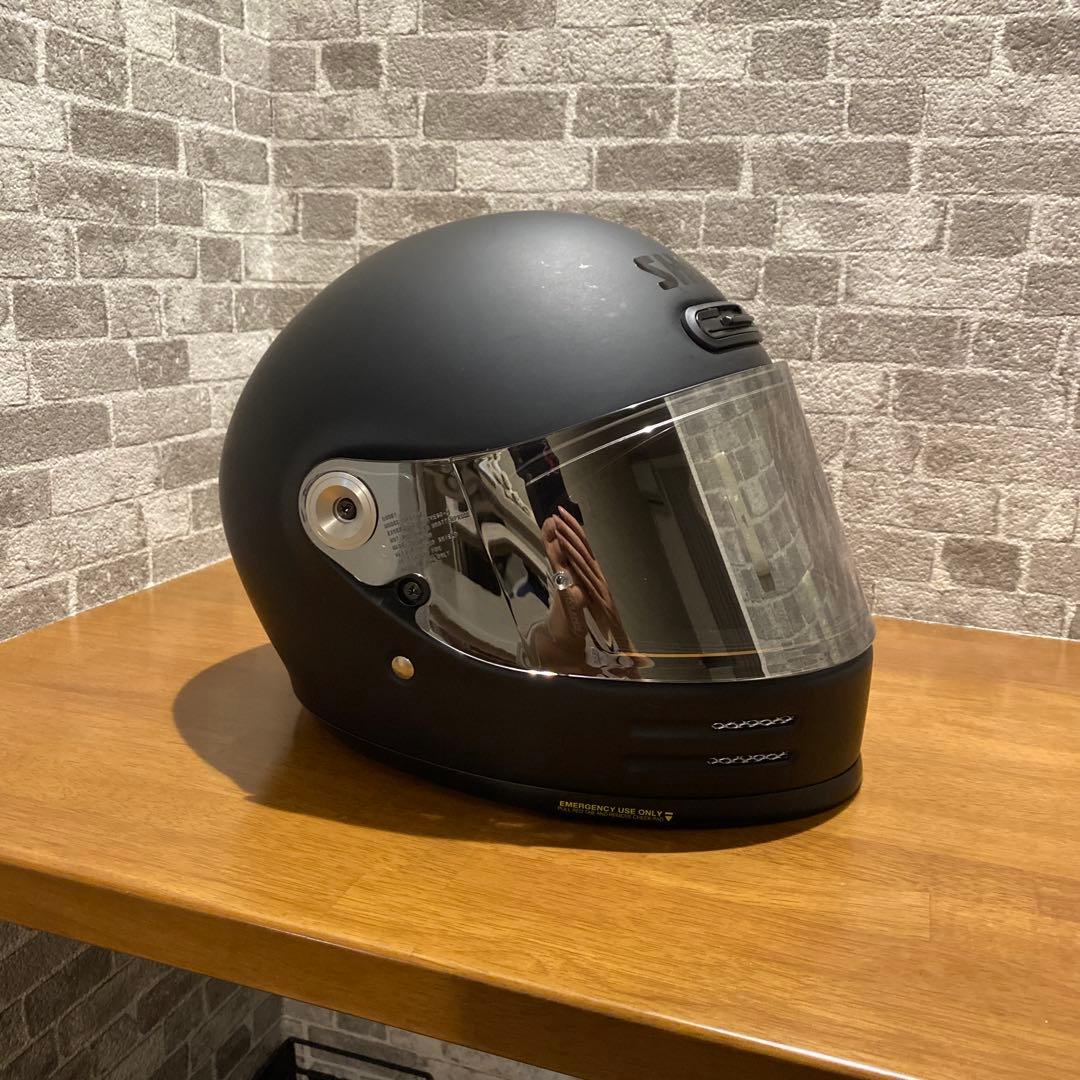 SHOEIGlamsterマットブラックMサイズ ミラーシールドピンロック付き