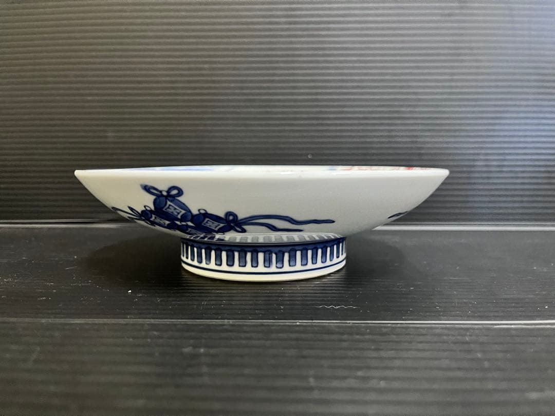 E662 色鍋島高台皿揃 船津彩雲 鍋島焼 桜文 共箱付き