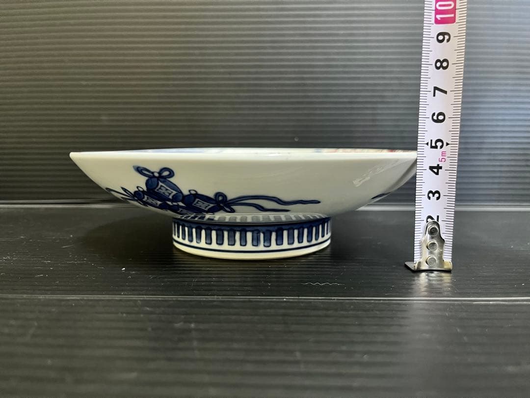 E662 色鍋島高台皿揃 船津彩雲 鍋島焼 桜文 共箱付き