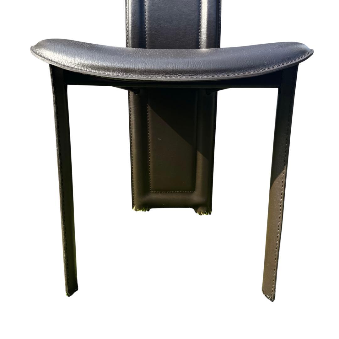 〚良品〛✦大塚家具 ハイバックチェア 椅子 本革 牛革 2脚セット 8391✦