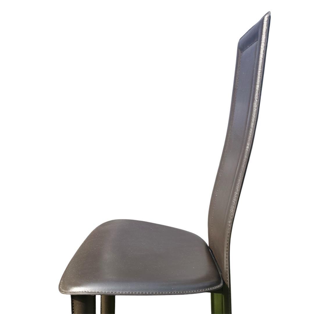 〚良品〛✦大塚家具 ハイバックチェア 椅子 本革 牛革 2脚セット 8391✦