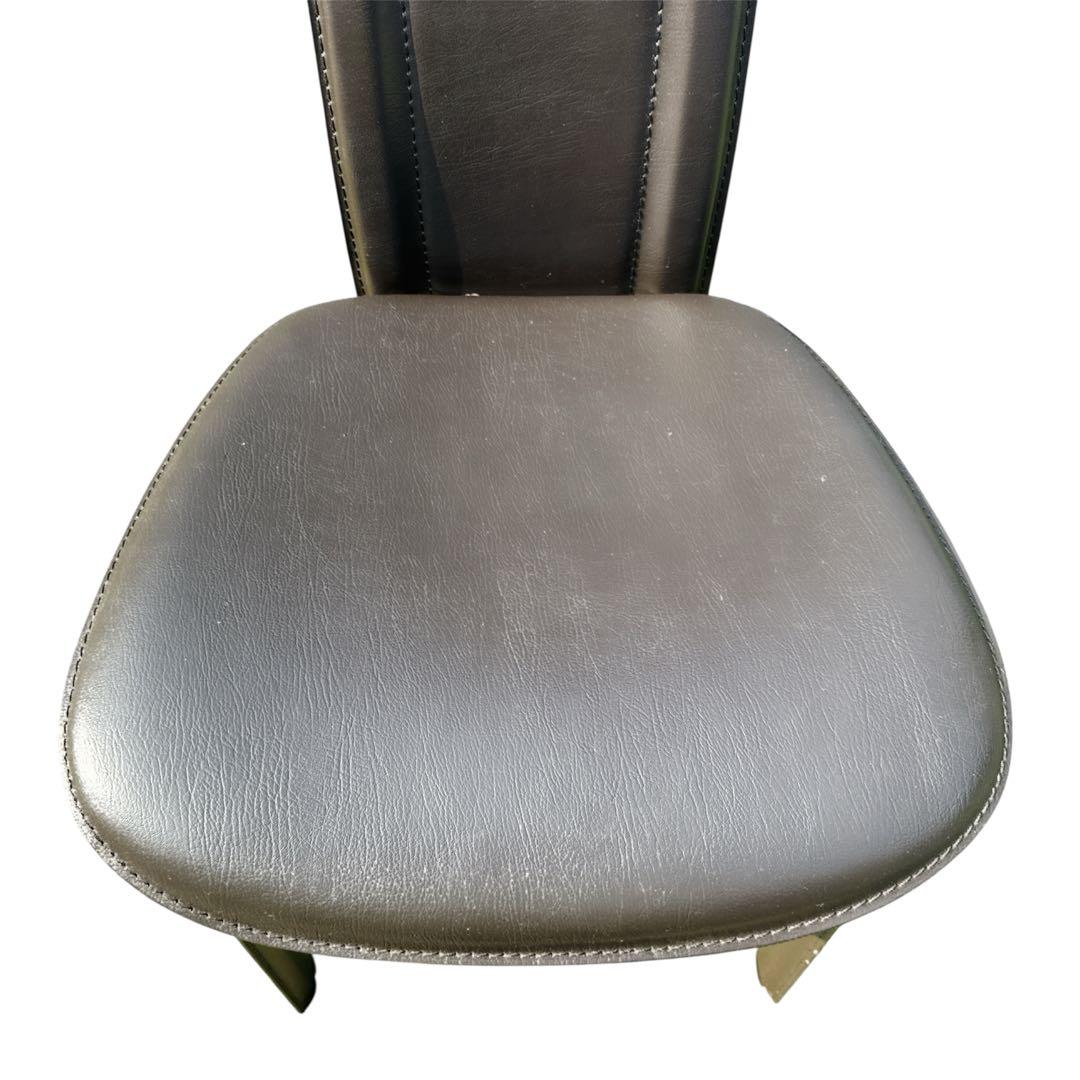 〚良品〛✦大塚家具 ハイバックチェア 椅子 本革 牛革 2脚セット 8391✦