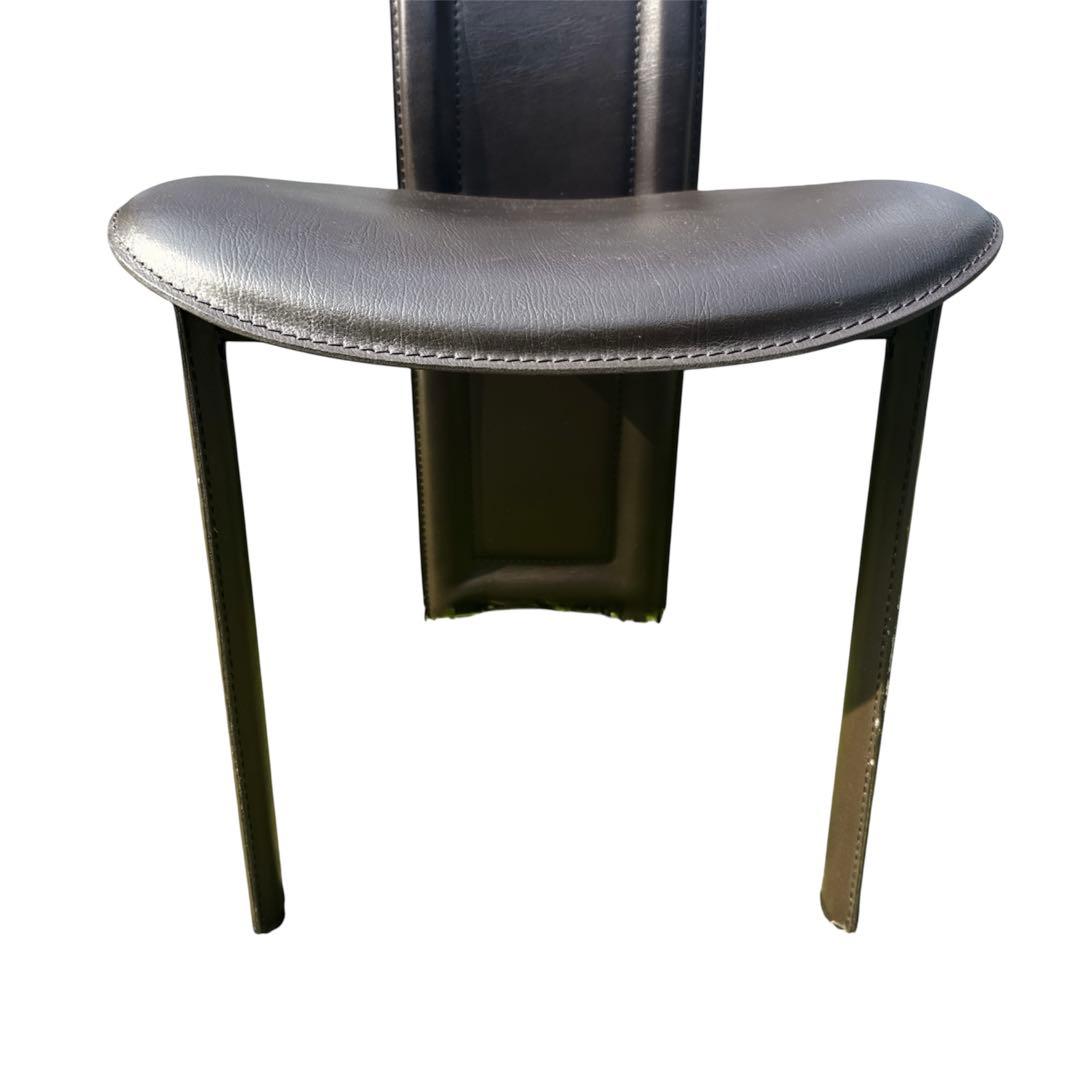 〚良品〛✦大塚家具 ハイバックチェア 椅子 本革 牛革 2脚セット 8391✦