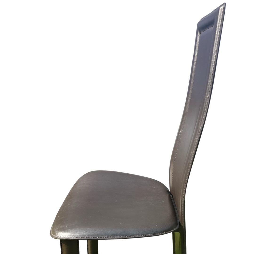 〚良品〛✦大塚家具 ハイバックチェア 椅子 本革 牛革 2脚セット 8391✦