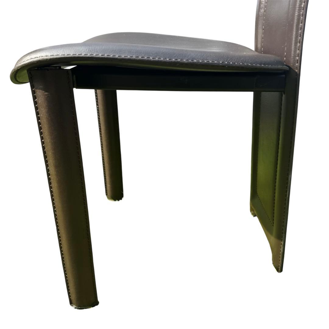 〚良品〛✦大塚家具 ハイバックチェア 椅子 本革 牛革 2脚セット 8391✦