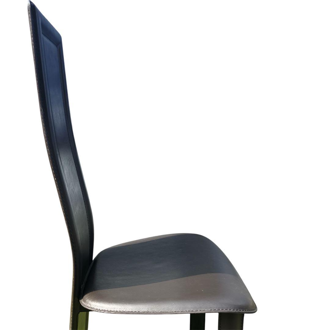 〚良品〛✦大塚家具 ハイバックチェア 椅子 本革 牛革 2脚セット 8391✦