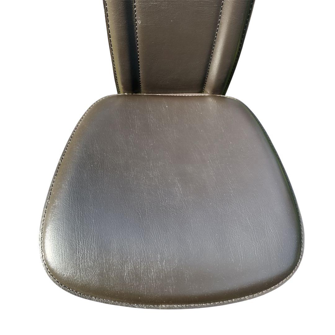 〚良品〛✦大塚家具 ハイバックチェア 椅子 本革 牛革 2脚セット 8391✦