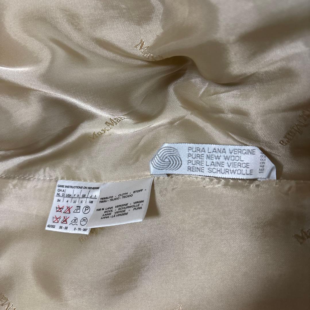 【美品】MaxMara マックスマーラ チェスターコート 白タグ ウール 38